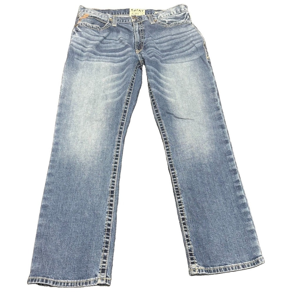 Ariat M4 Relaxed Straight Leg Jeans Mens 36x32 Blue Denim Western Cowboy